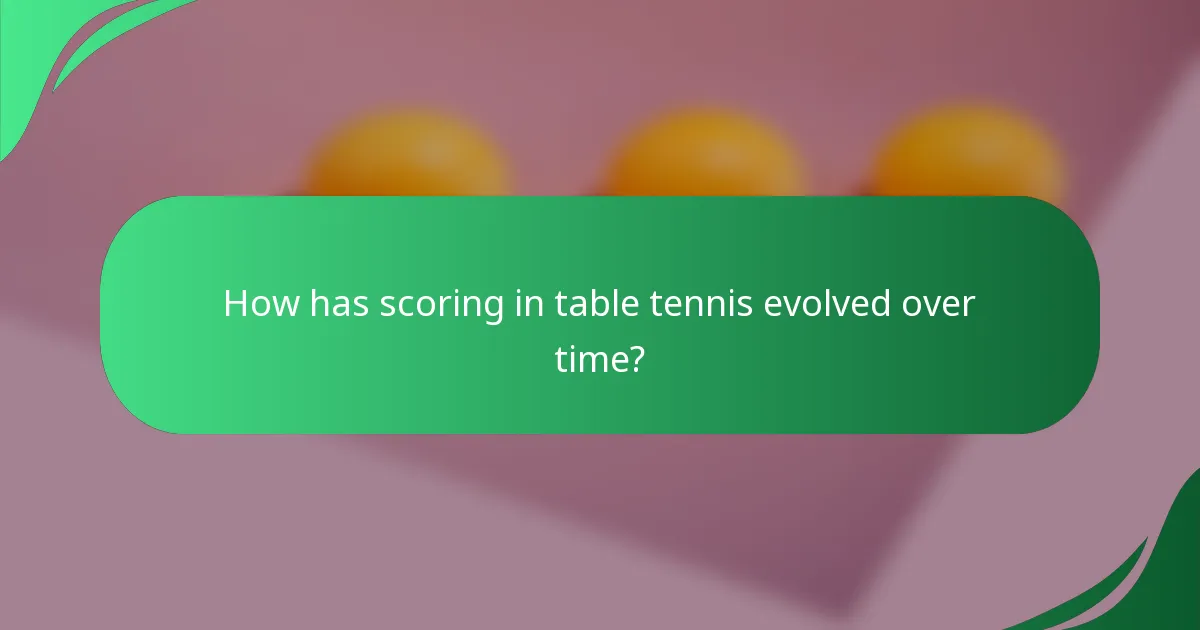 How has scoring in table tennis evolved over time?