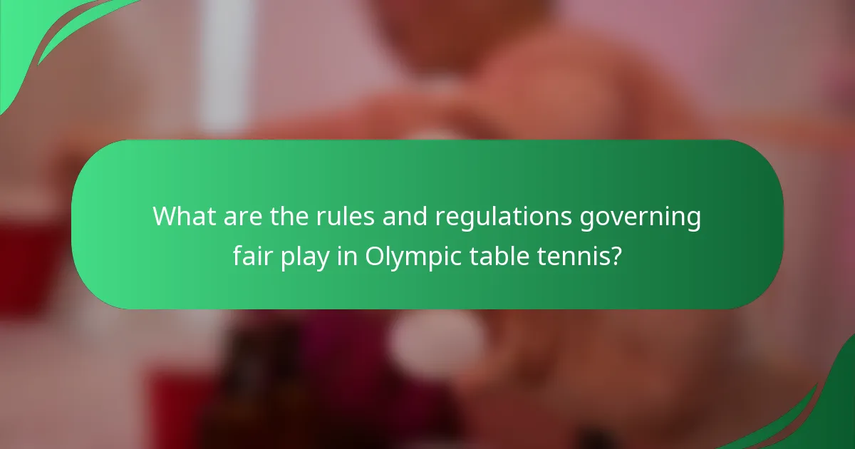 What are the rules and regulations governing fair play in Olympic table tennis?