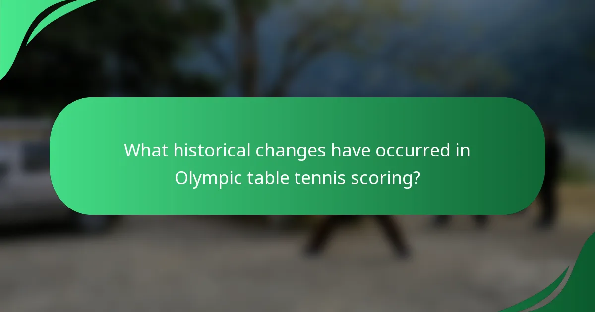What historical changes have occurred in Olympic table tennis scoring?