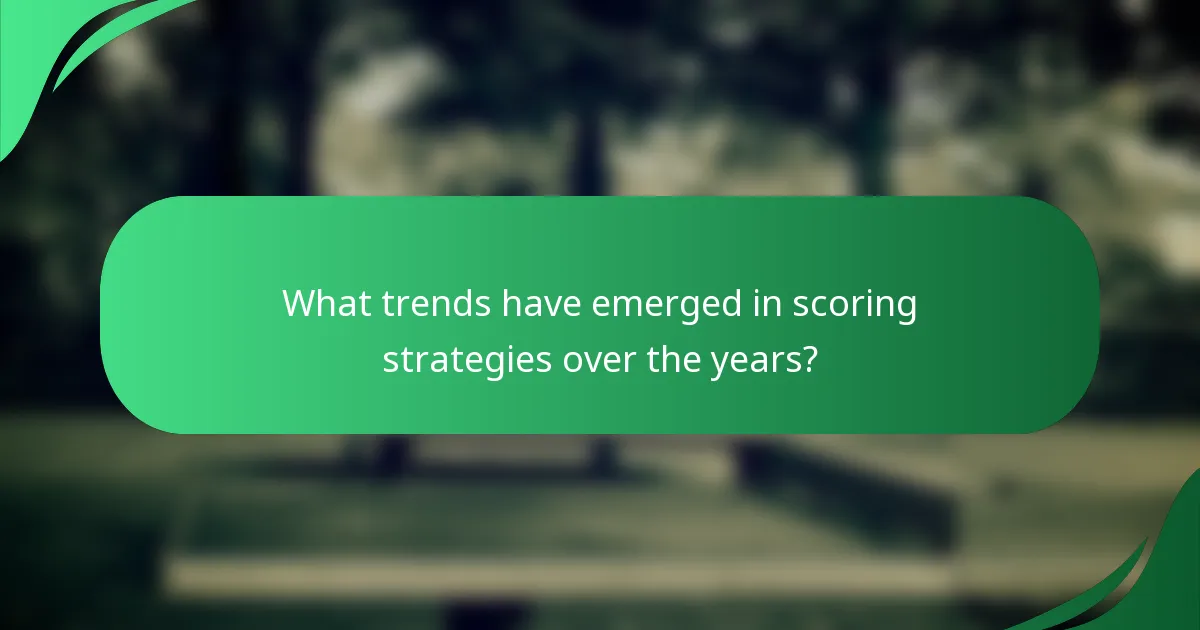 What trends have emerged in scoring strategies over the years?